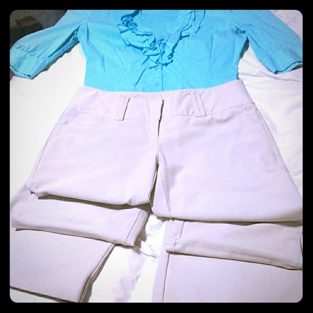 Khaki colored dress slacks size 5